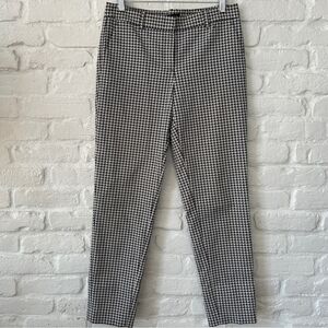 Theory Black and White Houndstooth Cropped Pants